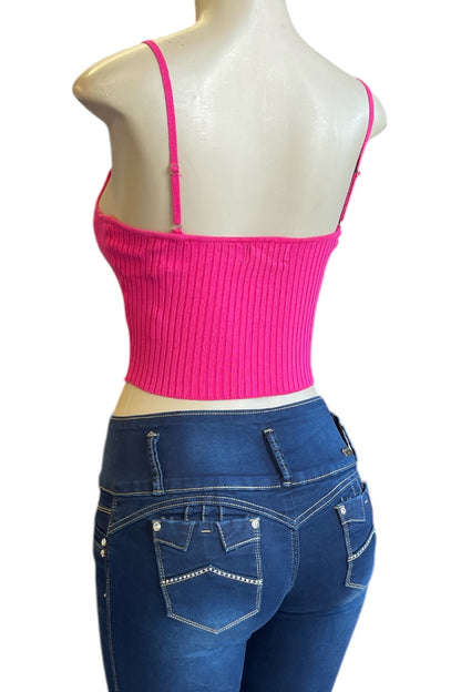 Ribbed Cropped Cami Top