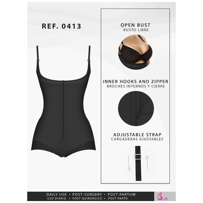 Butt Lifter Tummy Control Shapewear | Open Bust Hiphugger Bodysuit 