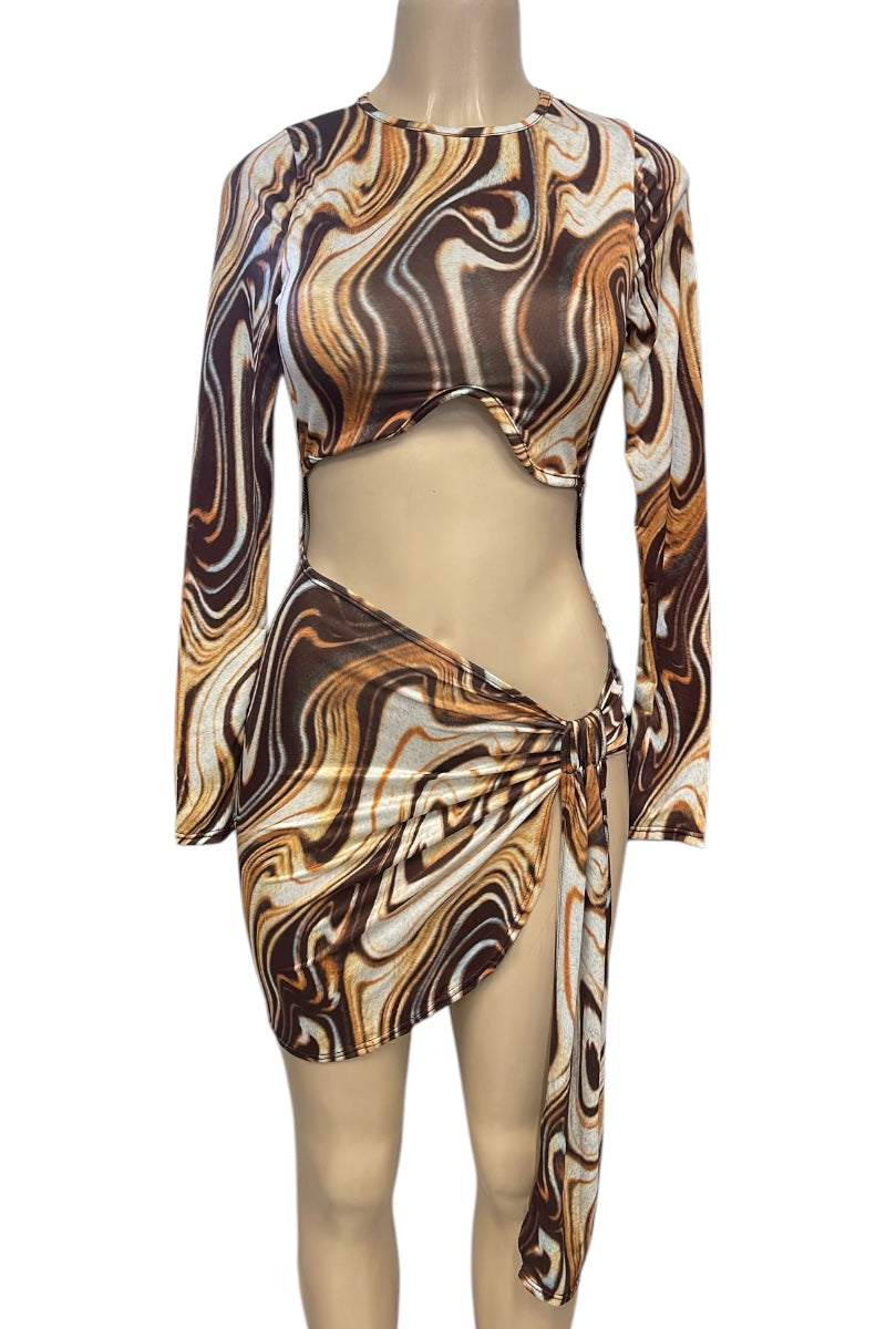 swirl cut out dress Spiral Mini Dress MOWALOLA