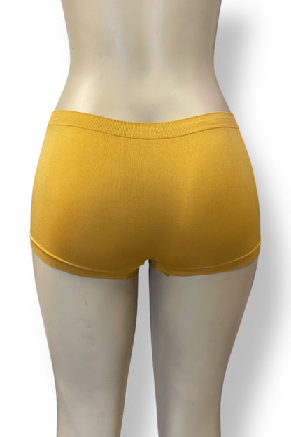 Seamless No Line Microfiber Full Boyshorts - Mustard