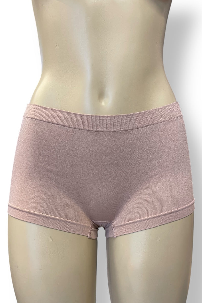 Seamless No Line Microfiber Full Boyshorts - Rose