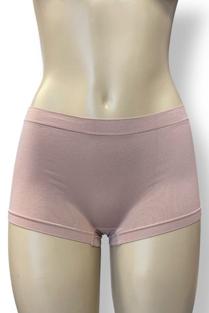 Seamless No Line Microfiber Full Boyshorts - Rose