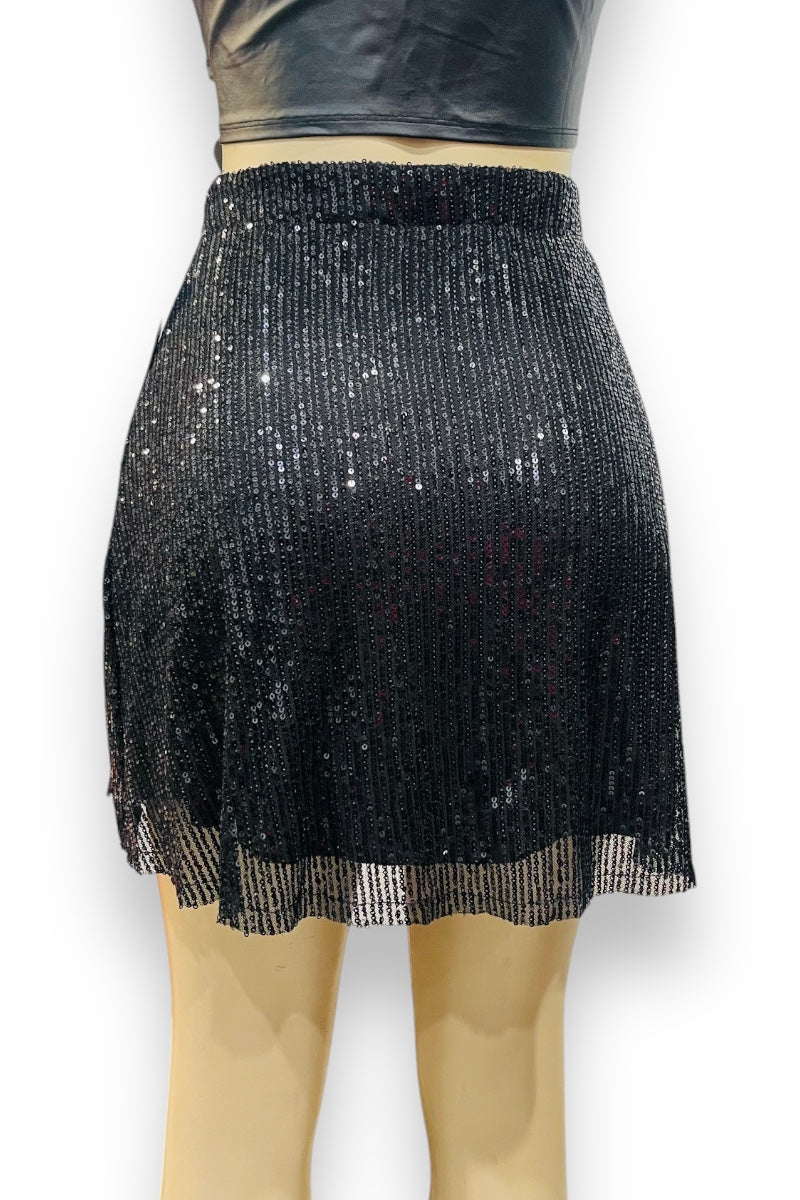 Sequin Flared Skirt