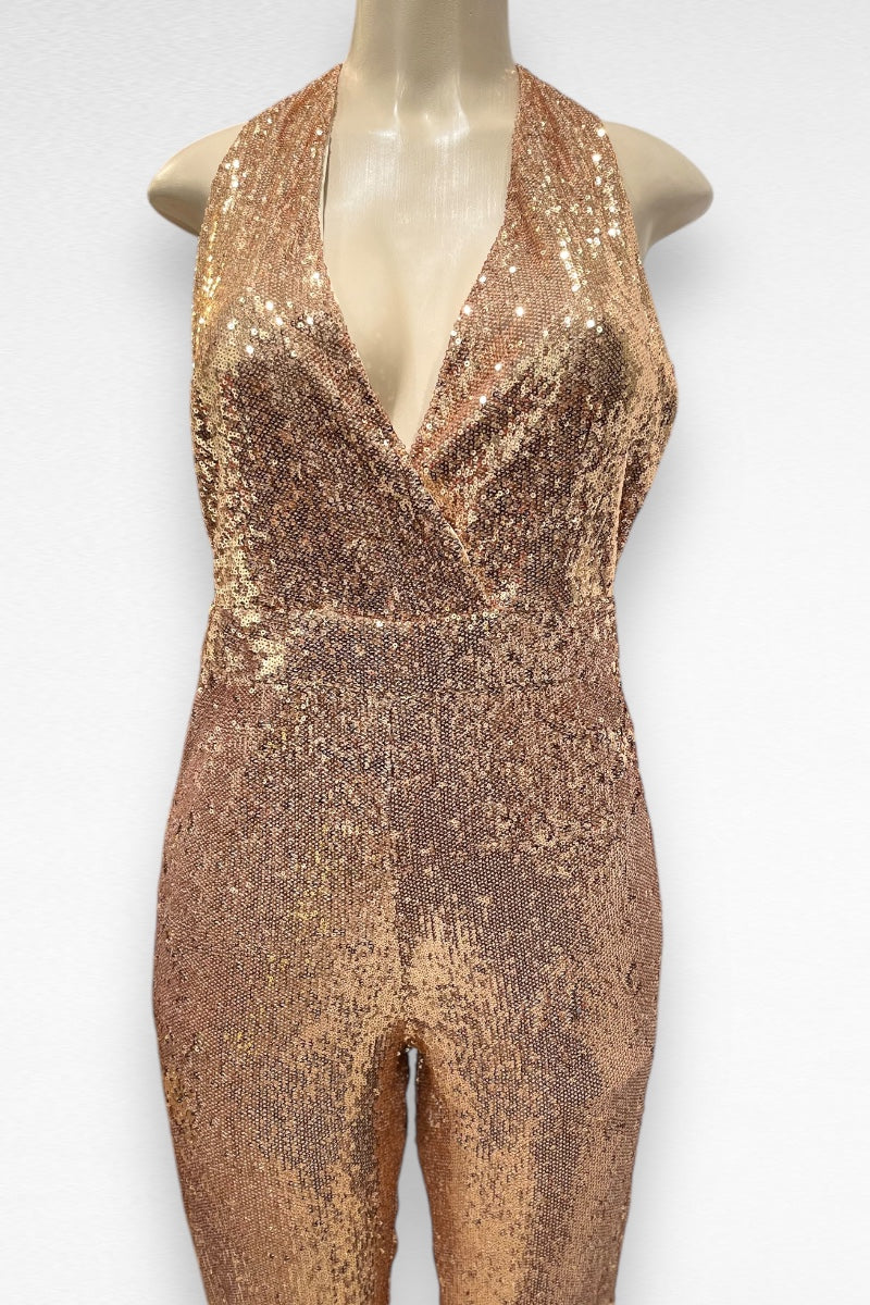 Sequin Halter Jumpsuit