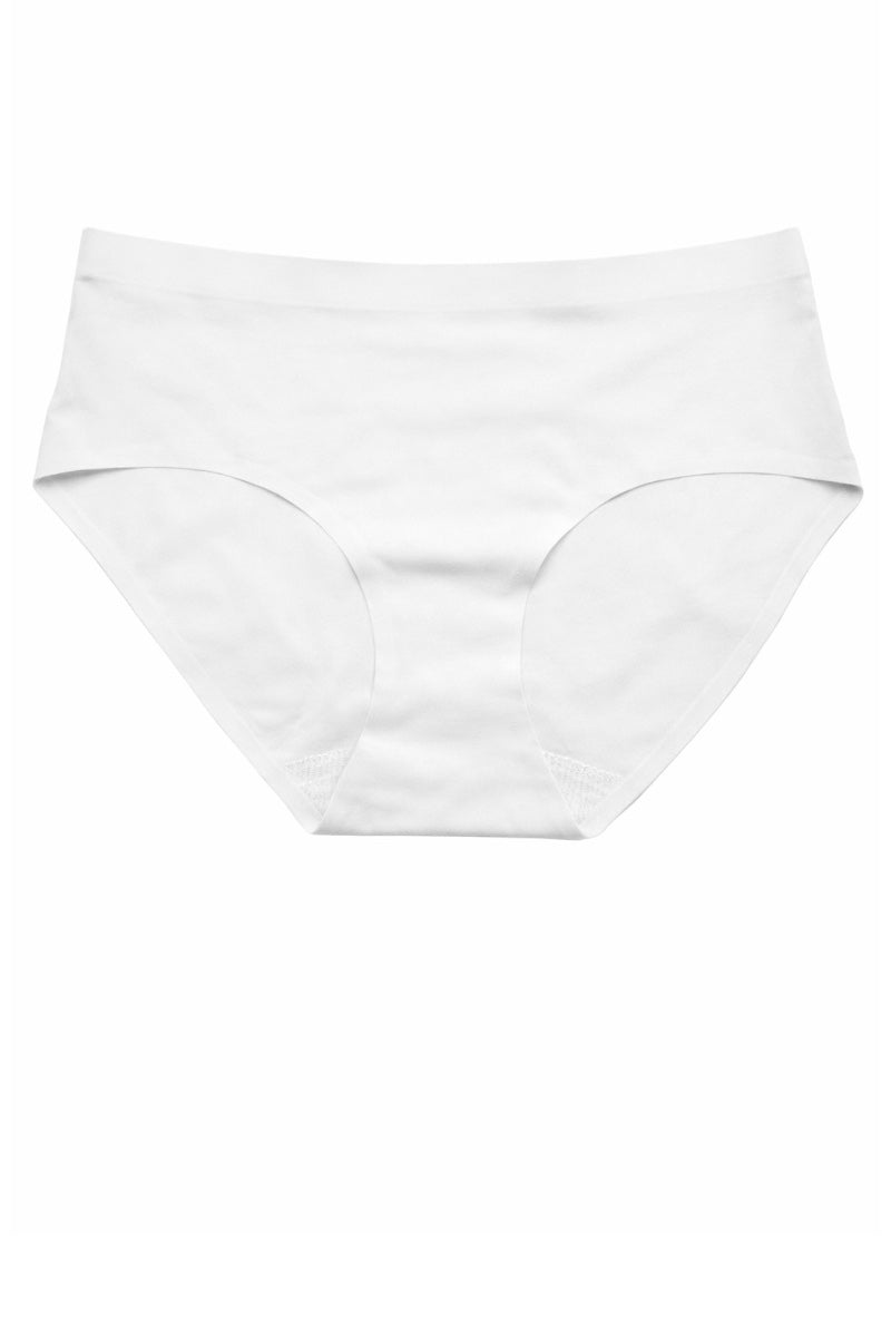 White women's underwear on a white background