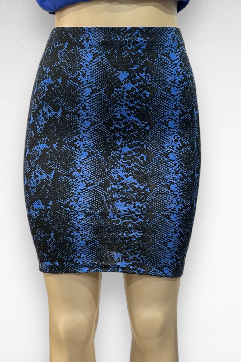 Snake Print High Waist Skirt