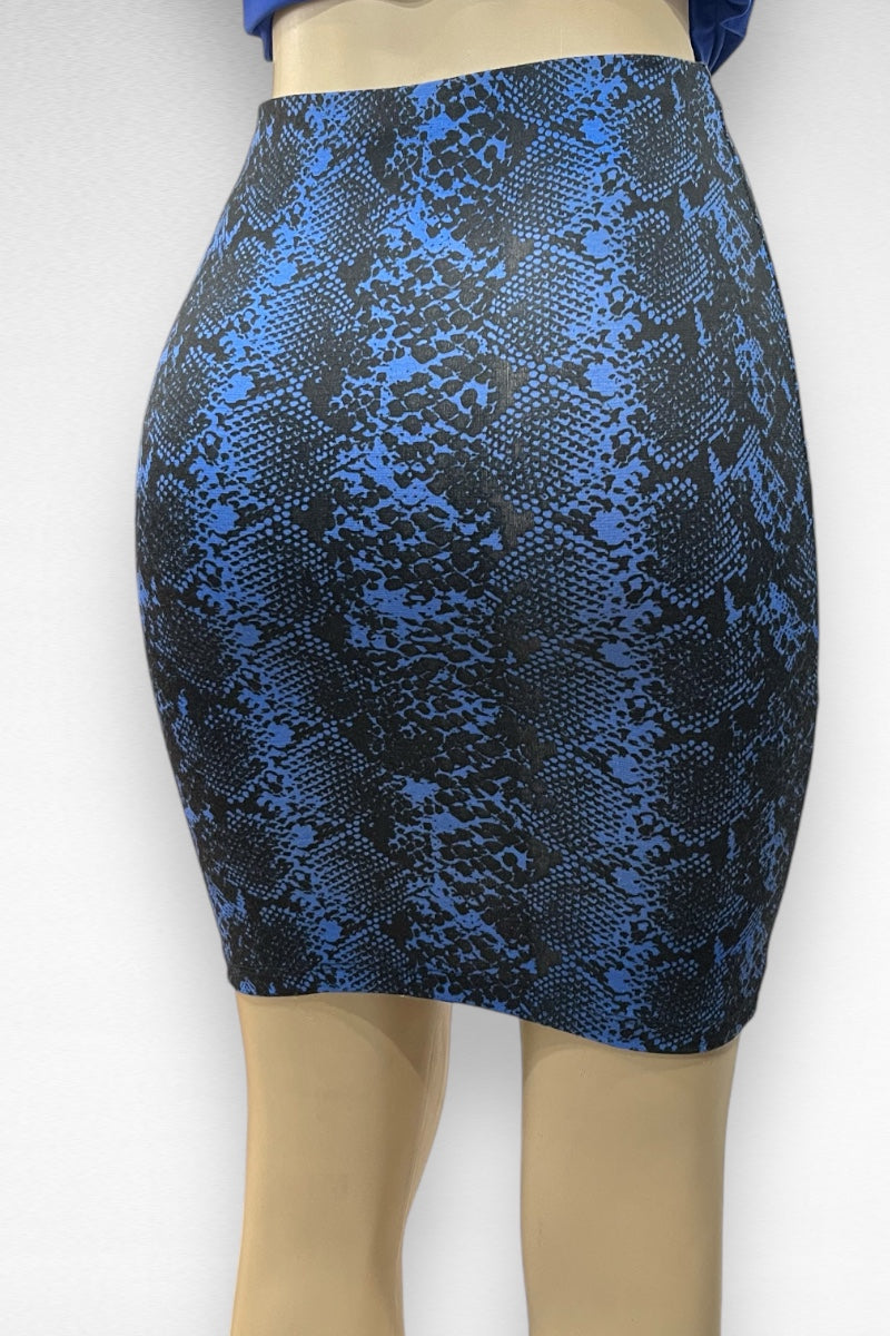 Snake Print High Waist Skirt