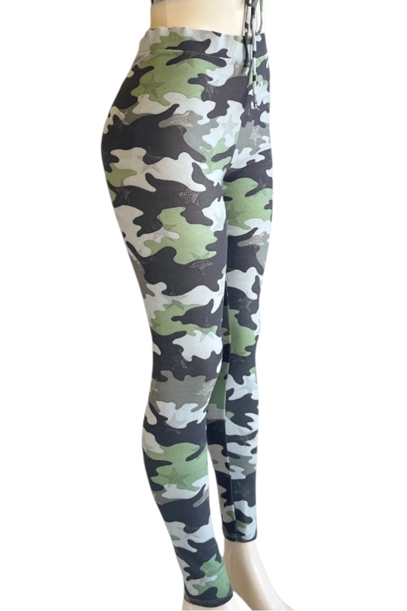 Camouflage leggings on a white background
