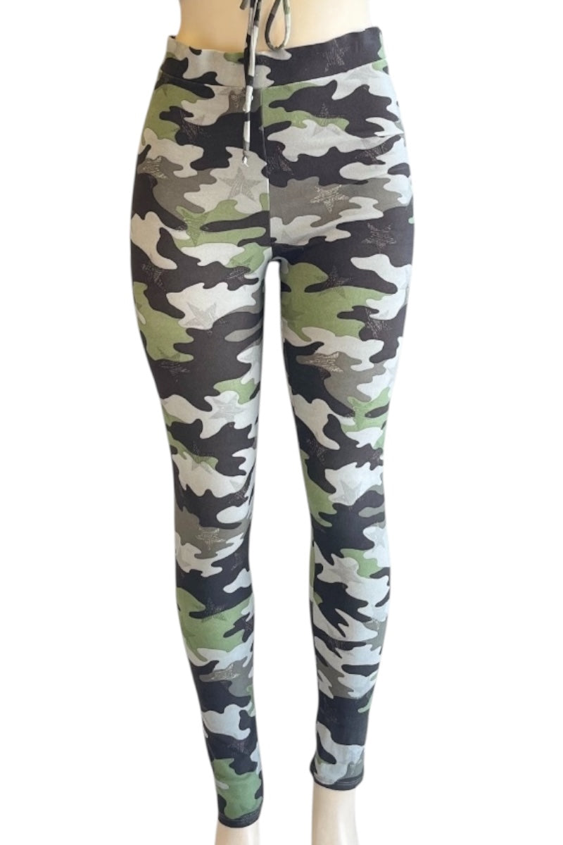 Camouflage leggings on a white background