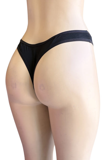 Black thong on a white background