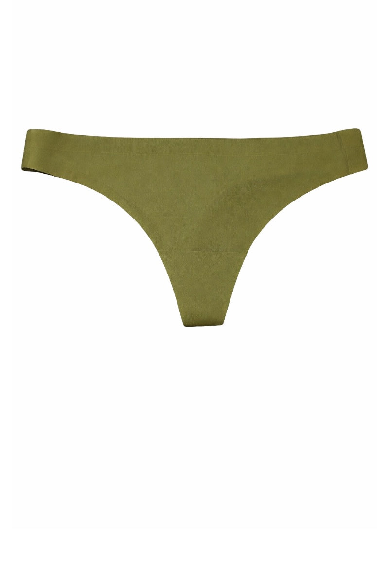 Green thong on a white background