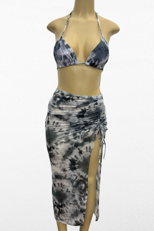 Stormy Skies Tie-Dye Bikini Set