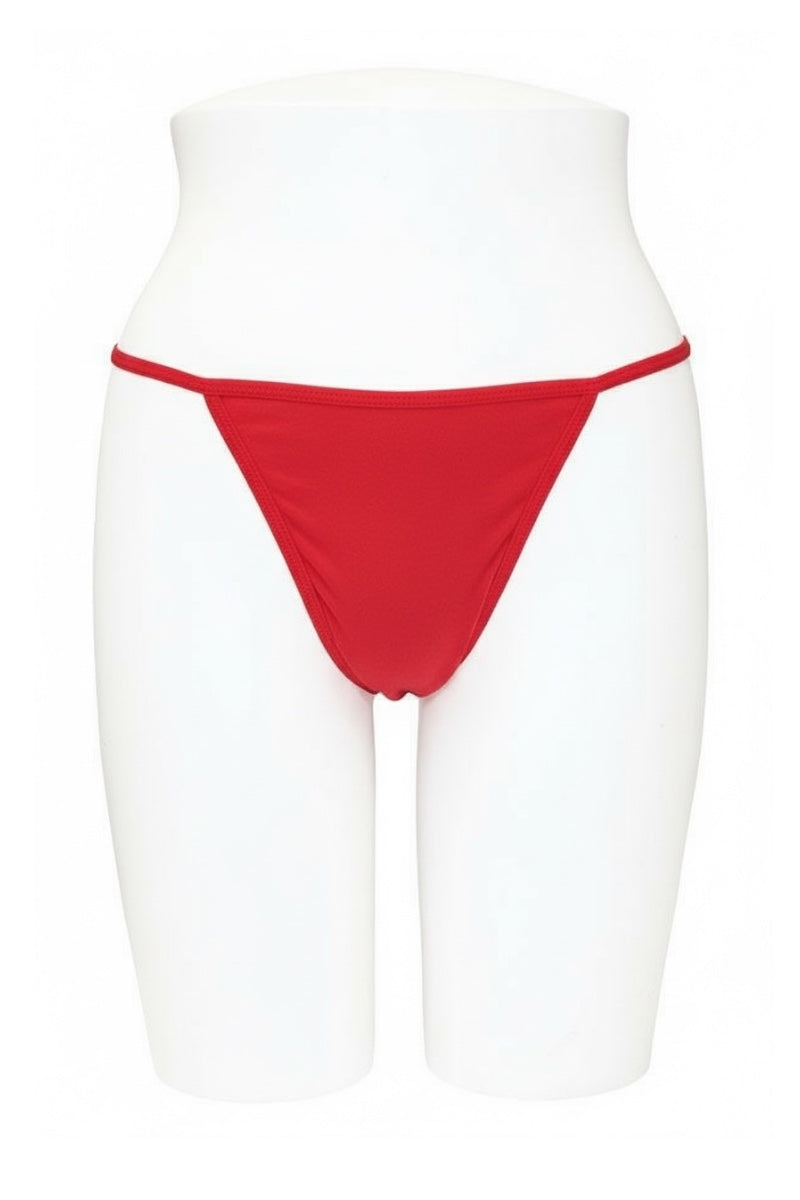 Red bikini bottom on a white background