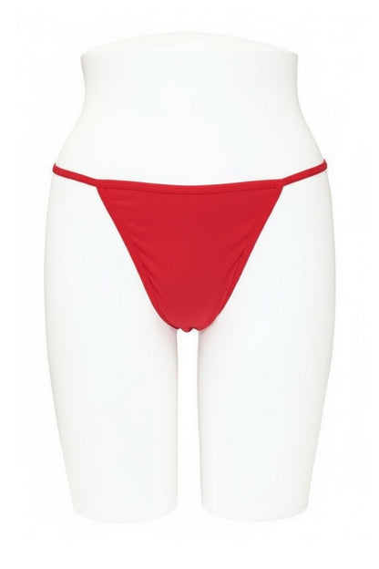 Red bikini bottom on a white background