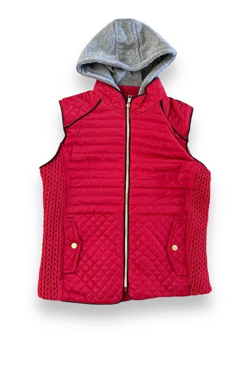 Sweater Hooded Puffer Vest Jacket