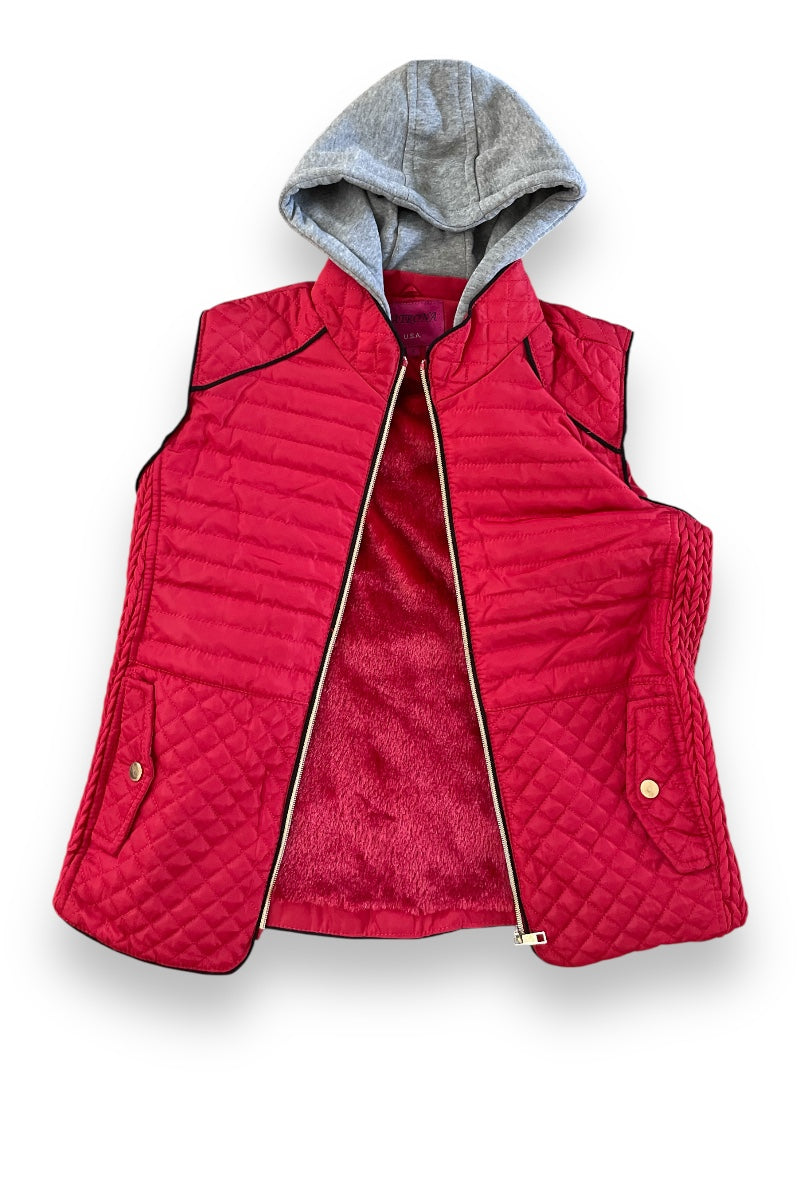 Sweater Hooded Puffer Vest Jacket