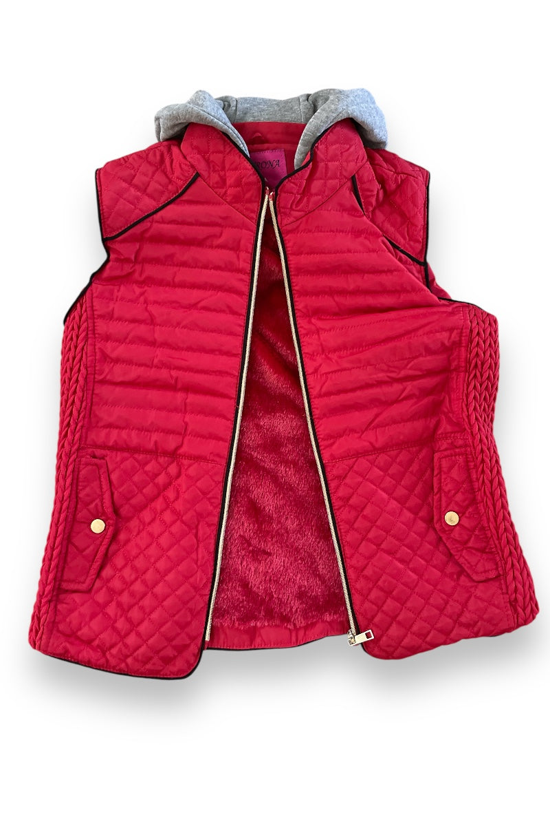 Sweater Hooded Puffer Vest Jacket