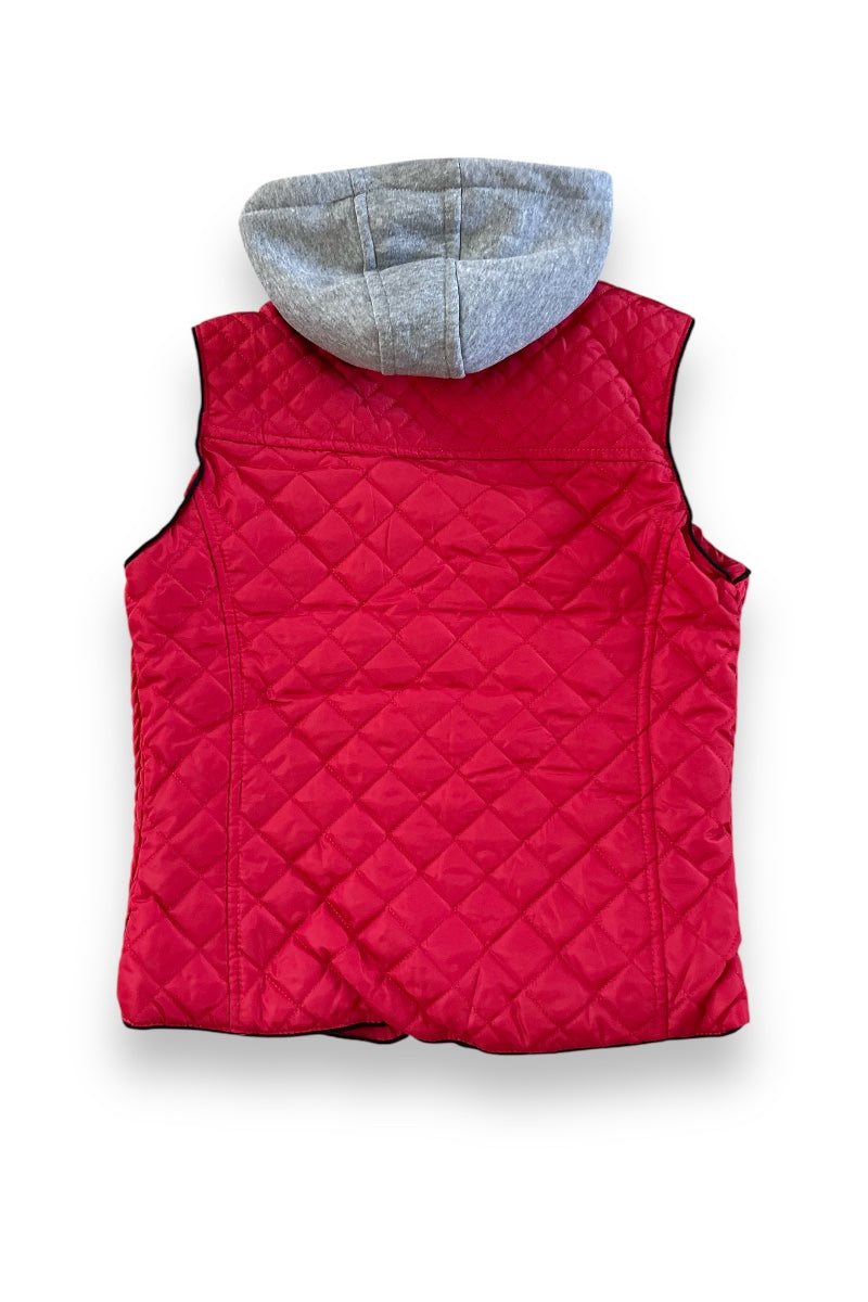 Sweater Hooded Puffer Vest Jacket