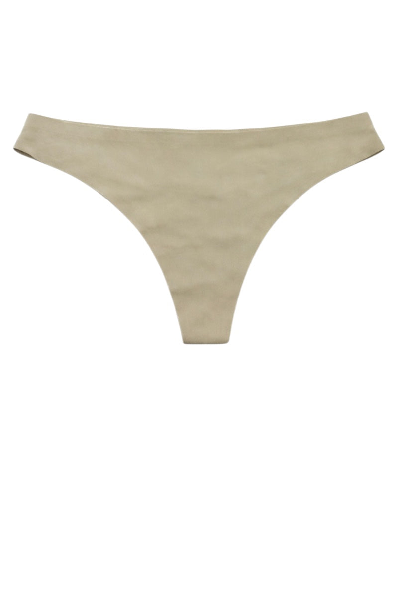 Taupe Beige bikini bottom on a white background