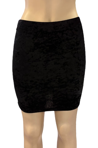 Black skirt on a mannequin against a white background
