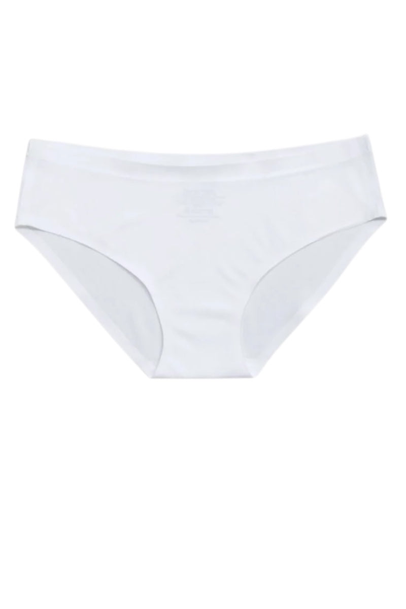 White women's underwear on a white background
