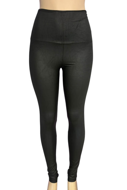 Black leggings on a white background