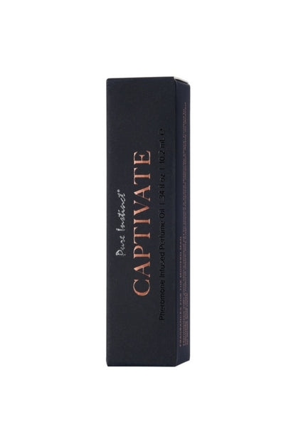 Black box with 'Captivate' branding on a white background