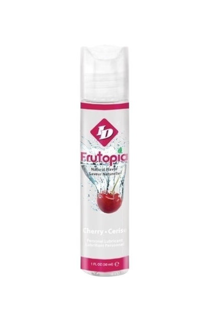 Frutopia cherry and cotton water bottle on a white background