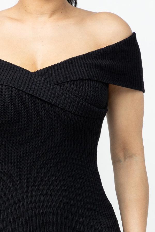 Cross Off Shoulder Mini Dress