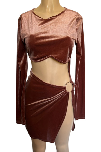 Mannequin wearing a dress on white background