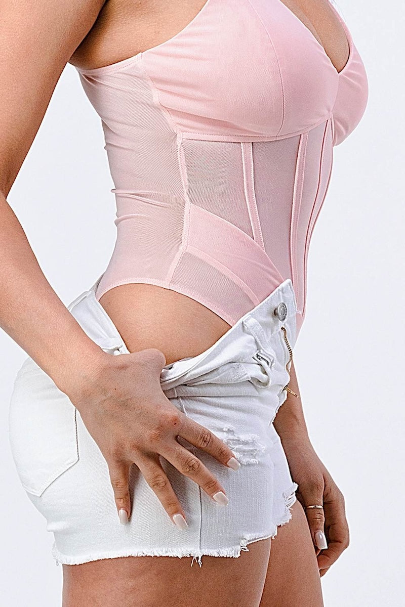 Luxe Super Stretch Mesh Contrast Bodysuit