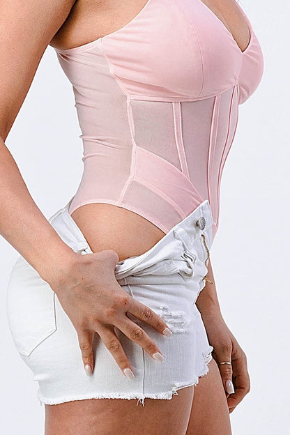 Luxe Super Stretch Mesh Contrast Bodysuit