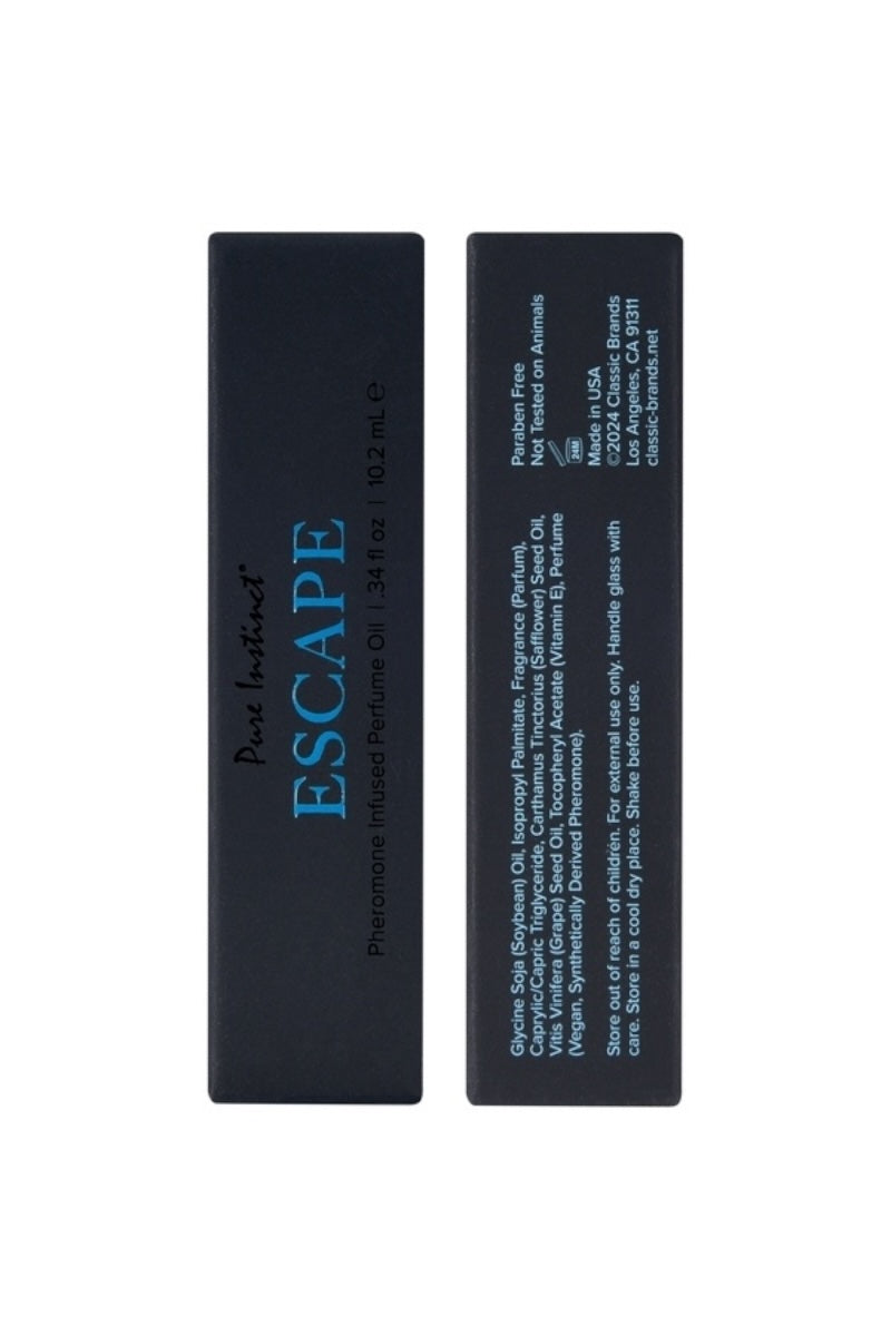 Two black containers with 'Escape' branding on a white background