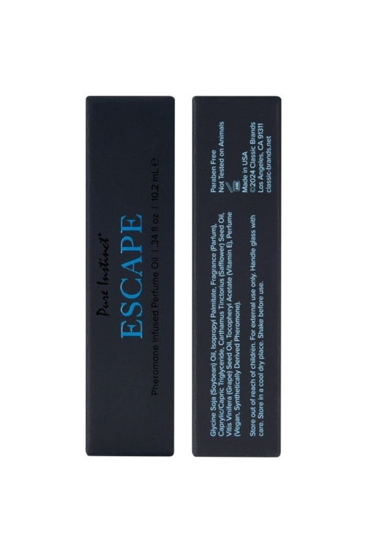 Two black containers with 'Escape' branding on a white background