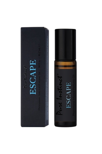 Pure Instinct Escape perfume bottle and packaging on a white background