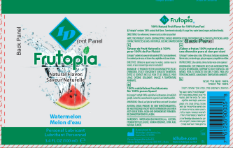 Frutopia watermelon label with green border