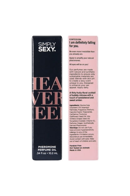 Two boxes of 'Simply Sexy' perfume oil on a white background