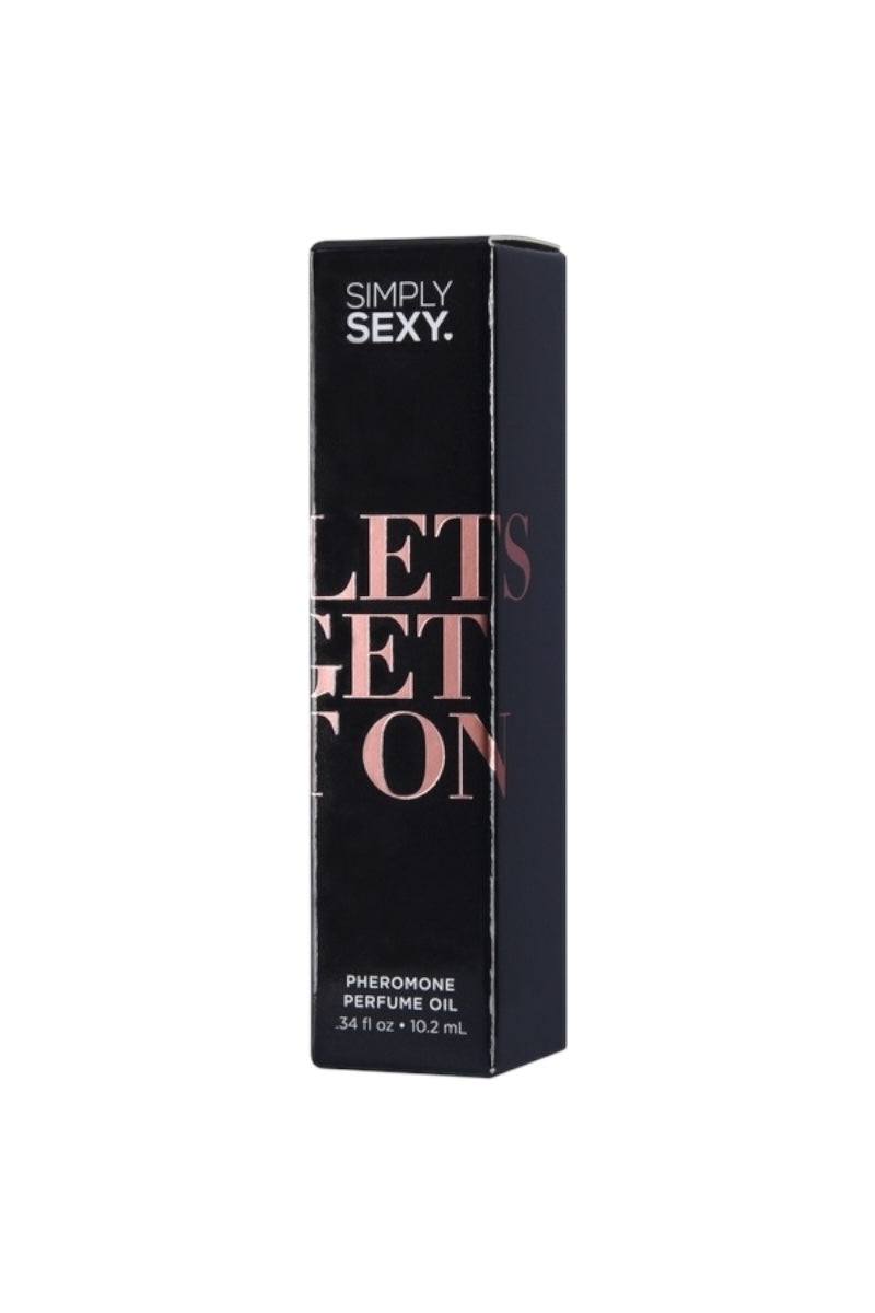 Black box of 'Simply Sexy' Pheromone Perfume Oil on a white background