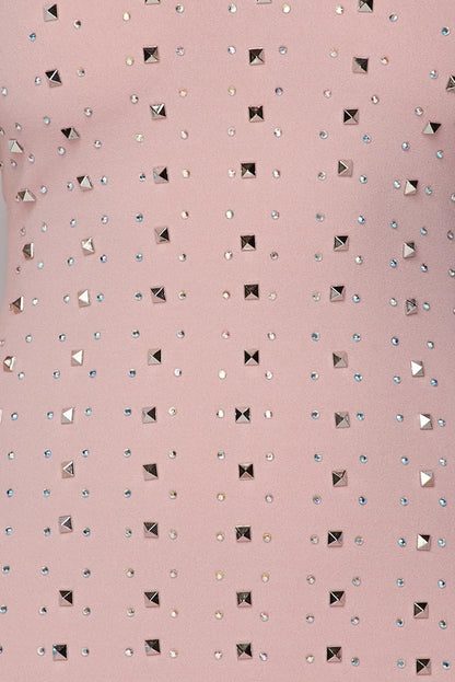 Choker Neck Rhinestones and Studs Dress
