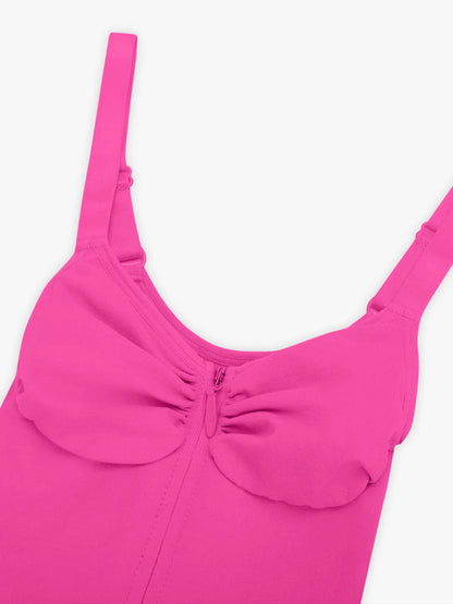 Close-up of a pink top on a white background