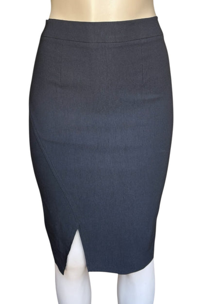 black pencil skirt on a mannequin with a white background