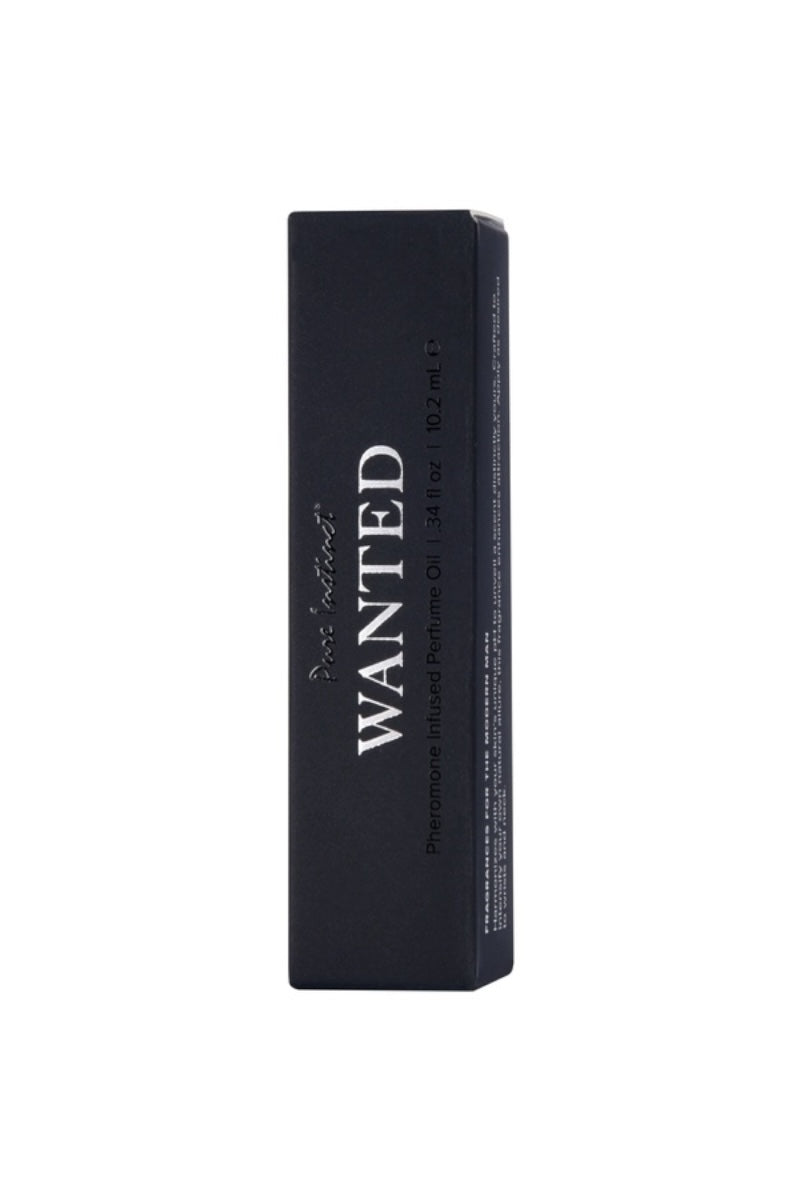 Black box with 'WANTED' text on a white background