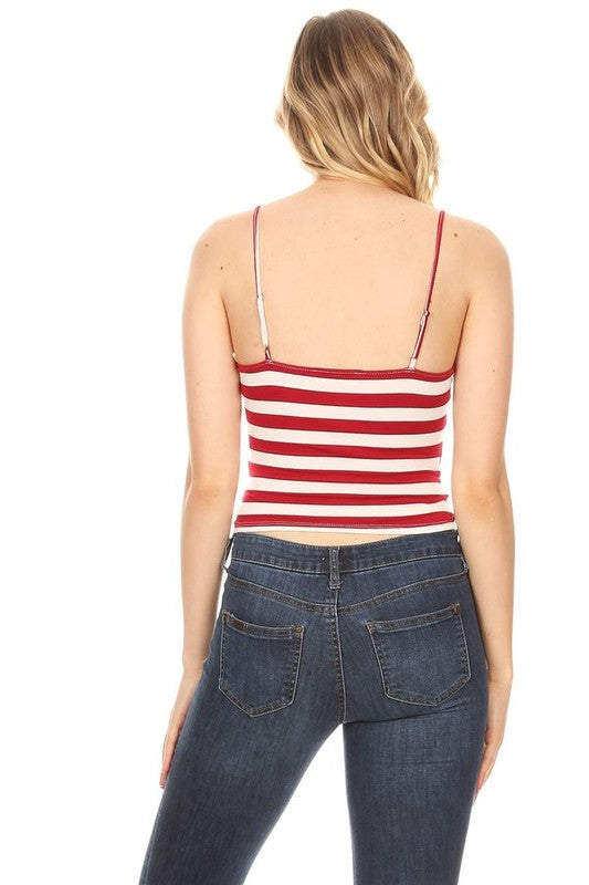 American Flag Crop Top - Red - Back View