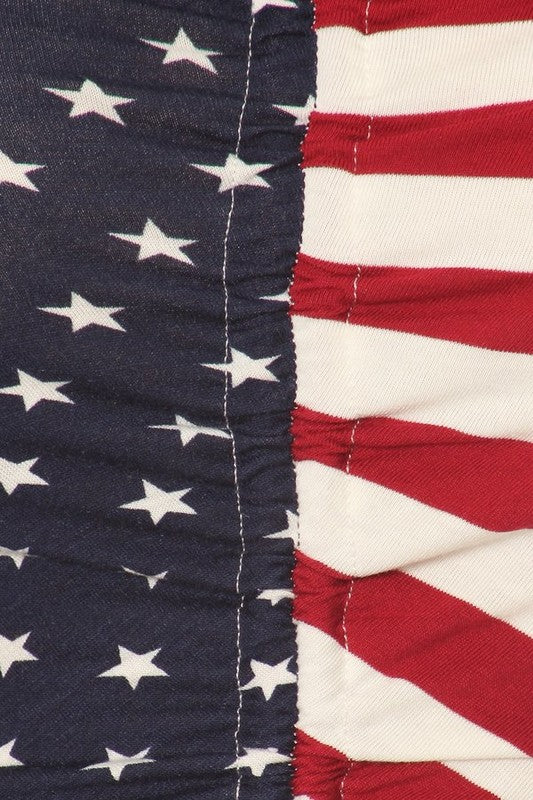 American Flag Crop Top - Red - Close Up