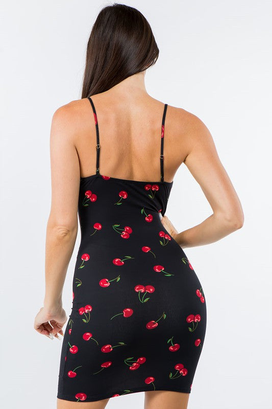 Back of Cherry Print Cami Dress