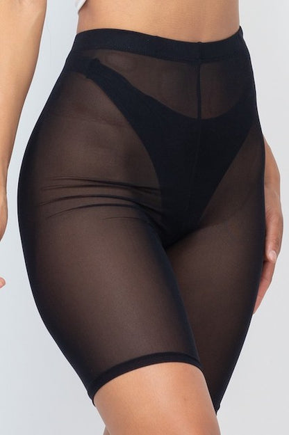 Mesh Biker Shorts in black