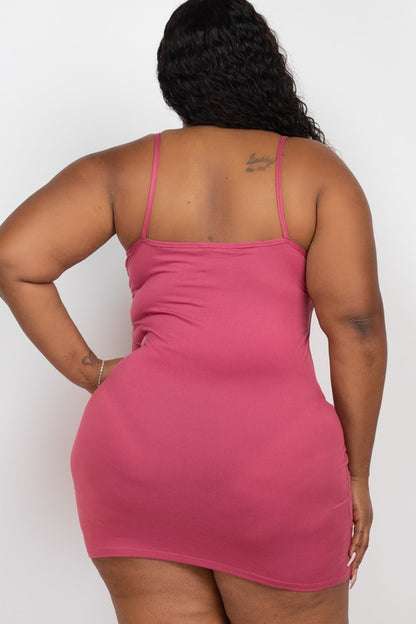 Ruched Front Knit Dress - Pink