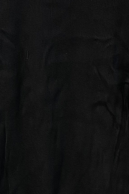 Short Sleeve Cutout Dress -Black - Close Up