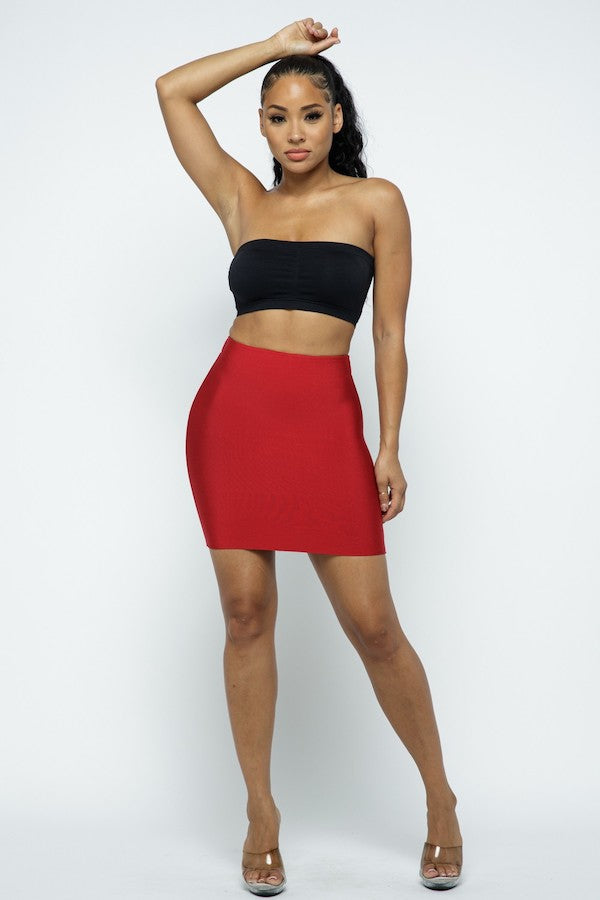 Simply Bandage Skirt - Red