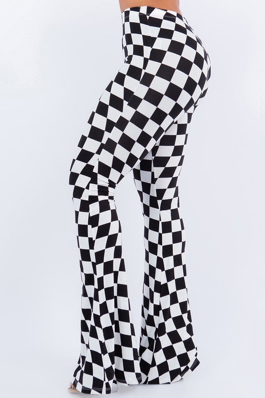 Check Me Wavy Checker Flared Pants